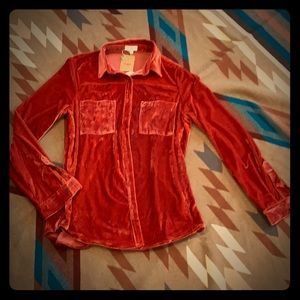 Rust velvet top